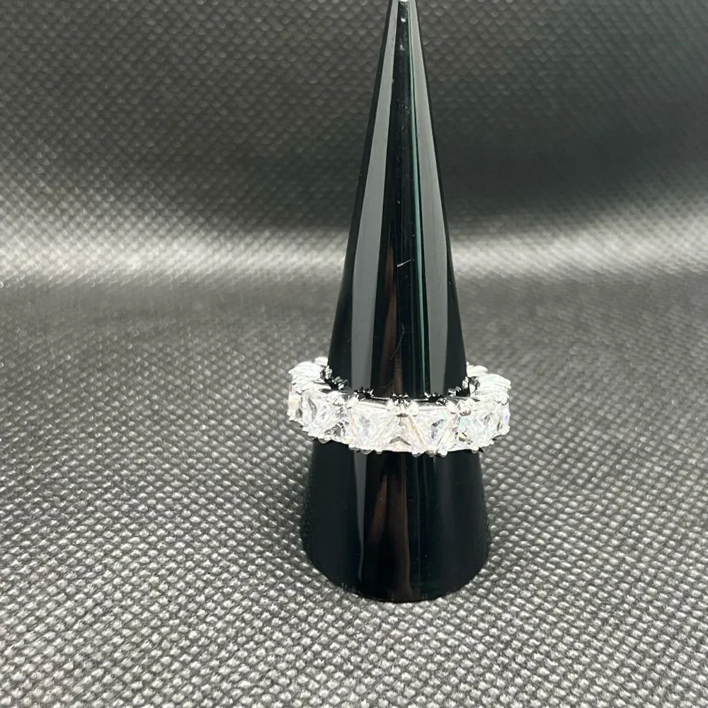 Silver Zirconium Eternity Ring-Bold and Brilliant - Picture 9 of 9